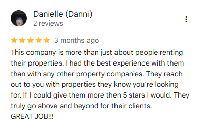 Google Review - Danielle - January 2026