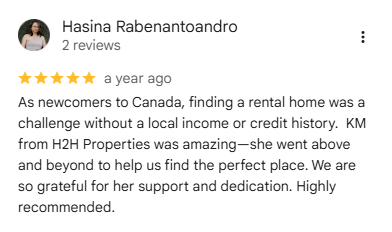 Google Review - Hasina - February 2025
