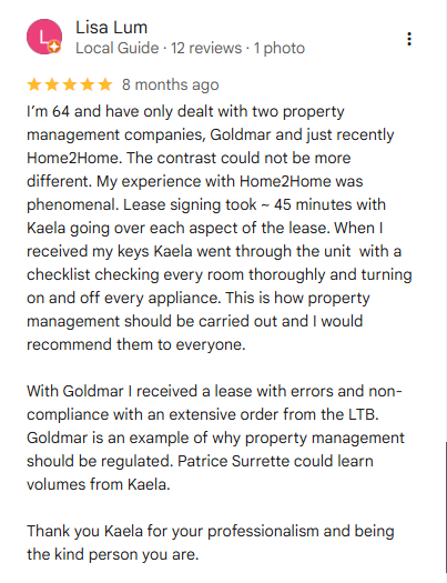 Google Review - Lisa - July 2025